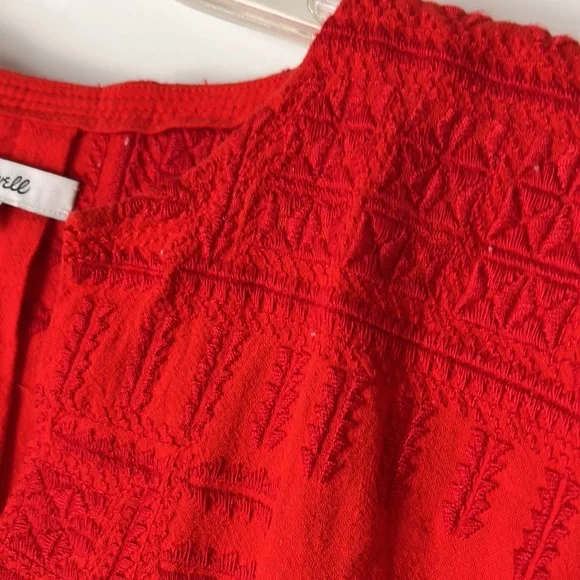 MADEWELL ♥️ Red Linen Viscose Tunic Dress Sz XS - Picture 6 of 9